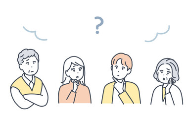 家族のイラスト素材　不安や悩み