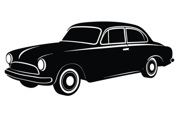 hotrod classic car vector graphic. american vintage hot rods car silhouette vector. EPS File