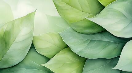 Exploring nature's palette leaf patterns in a green environment close-up view serene concept