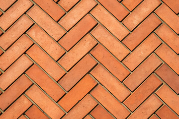 a pattern of rectangular, terracotta-colored bricks arranged in a staggered