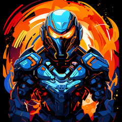Cyberpunk Mech Warrior: Neon Blaze