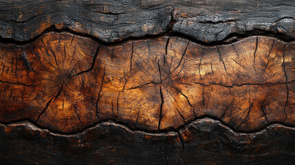 Close-up view of a cleanly cut tree trunk showcasing natural wood texture and growth rings. The image symbolizes life cycles, resilience, nature's beauty, and sustainable connections to the environmen