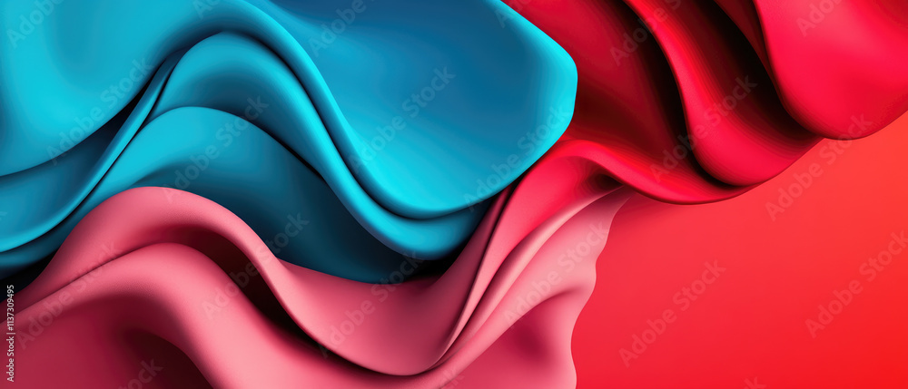 Poster dynamic colorful twisted shapes in motion abstract digital art for posters and flyers