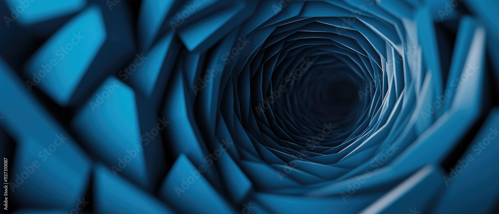 Poster dynamic abstract blue digital vortex background illustration for modern art concepts in a contempora