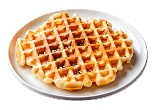 Belgian waffle on a transparent background. isolated background.