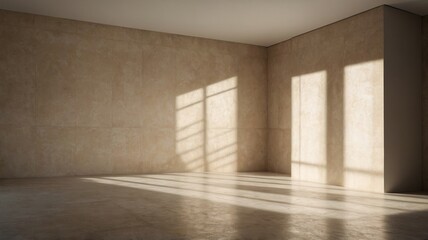 Fototapeta premium light beige empty wall and smooth floor