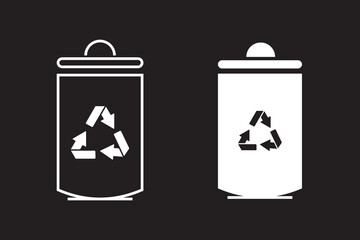 trash bin or recycling bin vector icons collection.