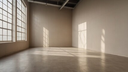 Fototapeta premium light beige empty wall and smooth floor