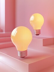 3d illustration. Light bulb. Idea and think outside of the box concept.