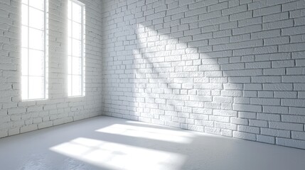 Obraz premium A clean and textured white brick wall background perfect for various creative projects, modern interior designs, and home decorations. The subtle variations enhance visua