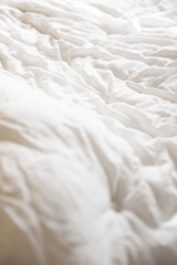 A minimalist interior in wood tones with warm sunlight streaming in.