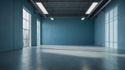 Obraz premium light blue empty wall and smooth floor