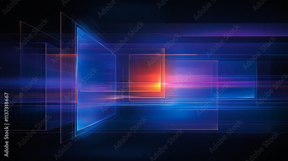 Aufkleber abstract background with colorful light effects and dynamic shapes for digital and technology themes
