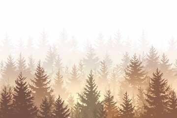 Obraz premium Serene Background of Misty Forest with Soft Light Glow