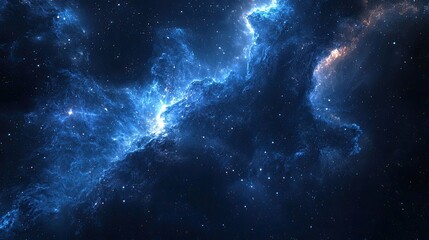 Stunning abstract background featuring glowing blue particles and smooth waves against a dark space sky, perfect for technology and innovation themed projects.