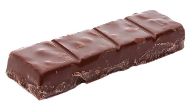 Large chocolate bar on a transparent background. isolated background.