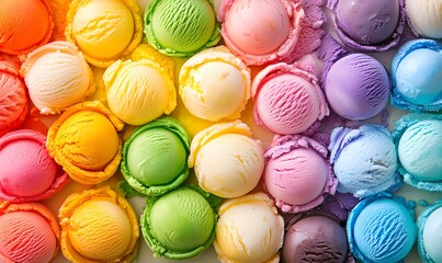 Fototapeta premium ice cream in rainbow colors, Generative AI