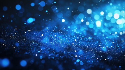 Obraz premium This visually striking abstract background features glowing blue circuits and dynamic bokeh effects, perfect for technology themes, innovation projects, and digital prese