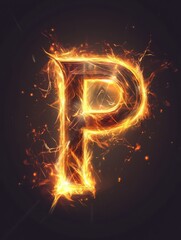 logo letter p flash fast energy logo