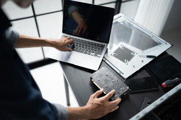 IT Engineer installing Hardware Equipment Development Facility Engineer  Maintenance computer...