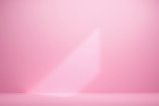Abstract gradient pink studio background for product presentation. Empty room with shadows of window