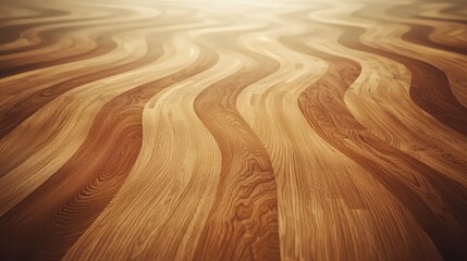 Naklejka premium Elegant Wave Pattern on Natural Wooden Floor with Warm Tones
