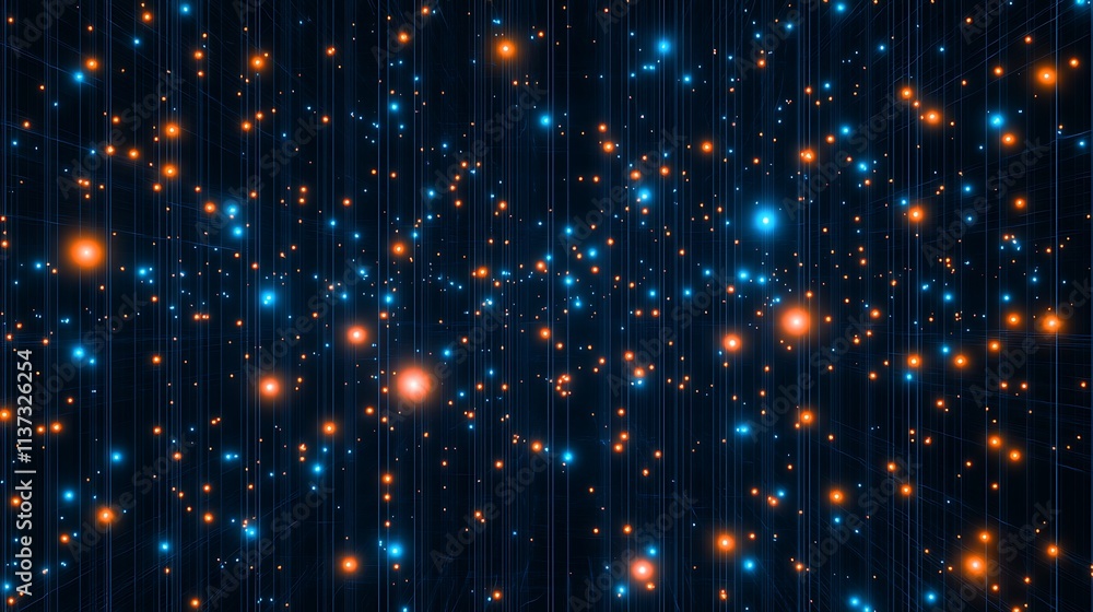 Aufkleber abstract representation of bright stars and glowing particles in a deep space background for cosmic 
