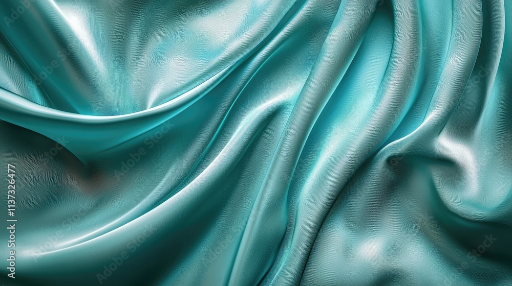 Poster vibrant abstract background featuring smooth wavy lines in shades of turquoise and blue, creating a 