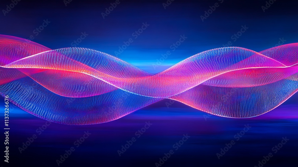 Poster abstract wave patterns in vibrant colors with light effects and smooth curves for background and des