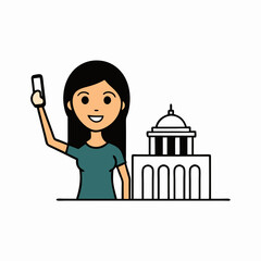 kids girls in front of building 