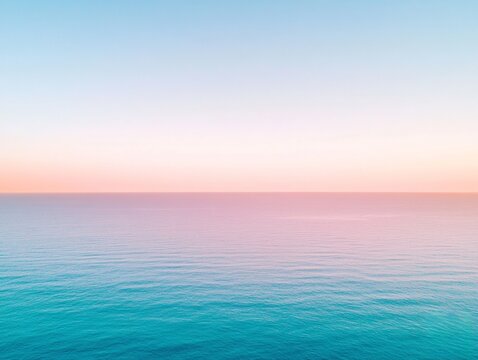Tranquil Ocean Horizon at Sunset with Pastel Sky