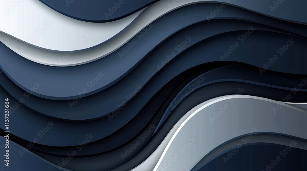 Aufkleber this modern abstract background features dark blue and gray layered curves, creating an elegant and 