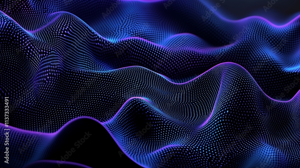 Poster vibrant abstract waves of light and dark interplay in dynamic organic shapes and patterns