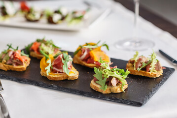 canape on the Christmas table