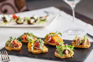 canape on the Christmas table