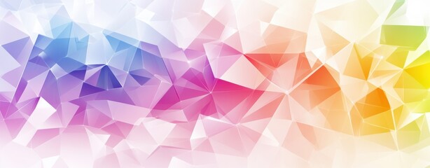 Fototapeta premium A vibrant, abstract background featuring a blend of colorful, geometric shapes in gradients of purple, pink, and yellow.
