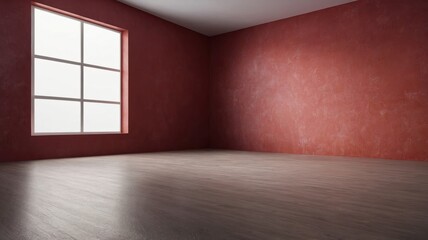 Obraz premium light red empty wall and smooth floor