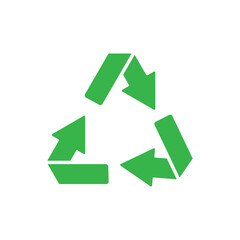 Recycling vector icon isolated on white background
