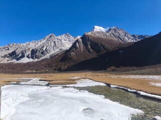 December 2024, Yading national nature reserve, Sichuan, China : Beautiful nature and landscapes...