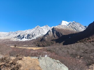 December 2024, Yading national nature reserve, Sichuan, China : Beautiful nature and landscapes...