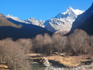 December 2024, Yading national nature reserve, Sichuan, China : Beautiful nature and landscapes...