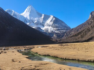 December 2024, Yading national nature reserve, Sichuan, China : Beautiful nature and landscapes...