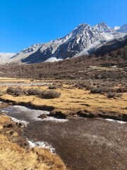 December 2024, Yading national nature reserve, Sichuan, China : Beautiful nature and landscapes...