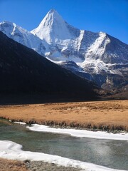 December 2024, Yading national nature reserve, Sichuan, China : Beautiful nature and landscapes...