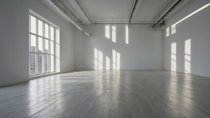Fototapeta premium light white empty wall and smooth floor
