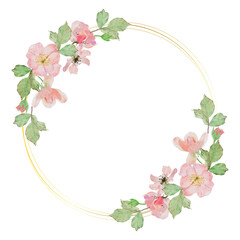 watercolor pink old rose clair martin english rose flower bouquet wreath frame