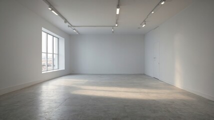 Obraz premium light white empty wall and smooth floor