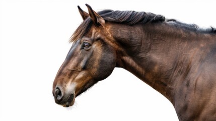 Obraz premium Close Up of a Dark Brown Horse Head with Elegant Mane