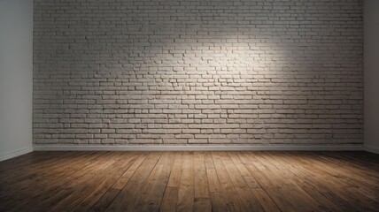 light white empty wall brick and wood floor
