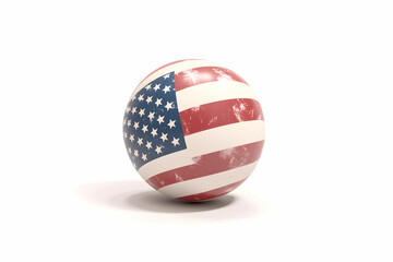 Vintage Style Sphere with American Flag Design on a White Background for Independence Celebrations and Patriotism Themes
